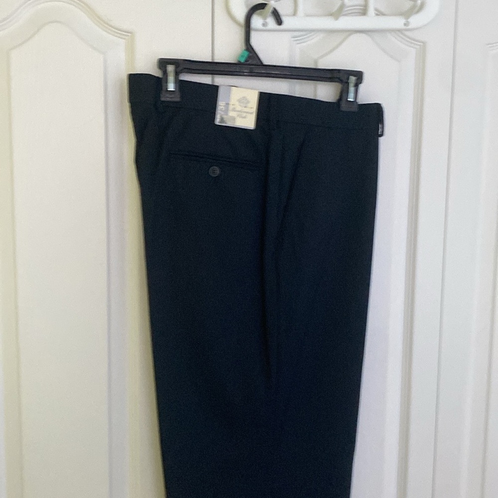 Boulevard Club Men’s Navy Stripe 100%Wool Dress Pants,Size 42/36
